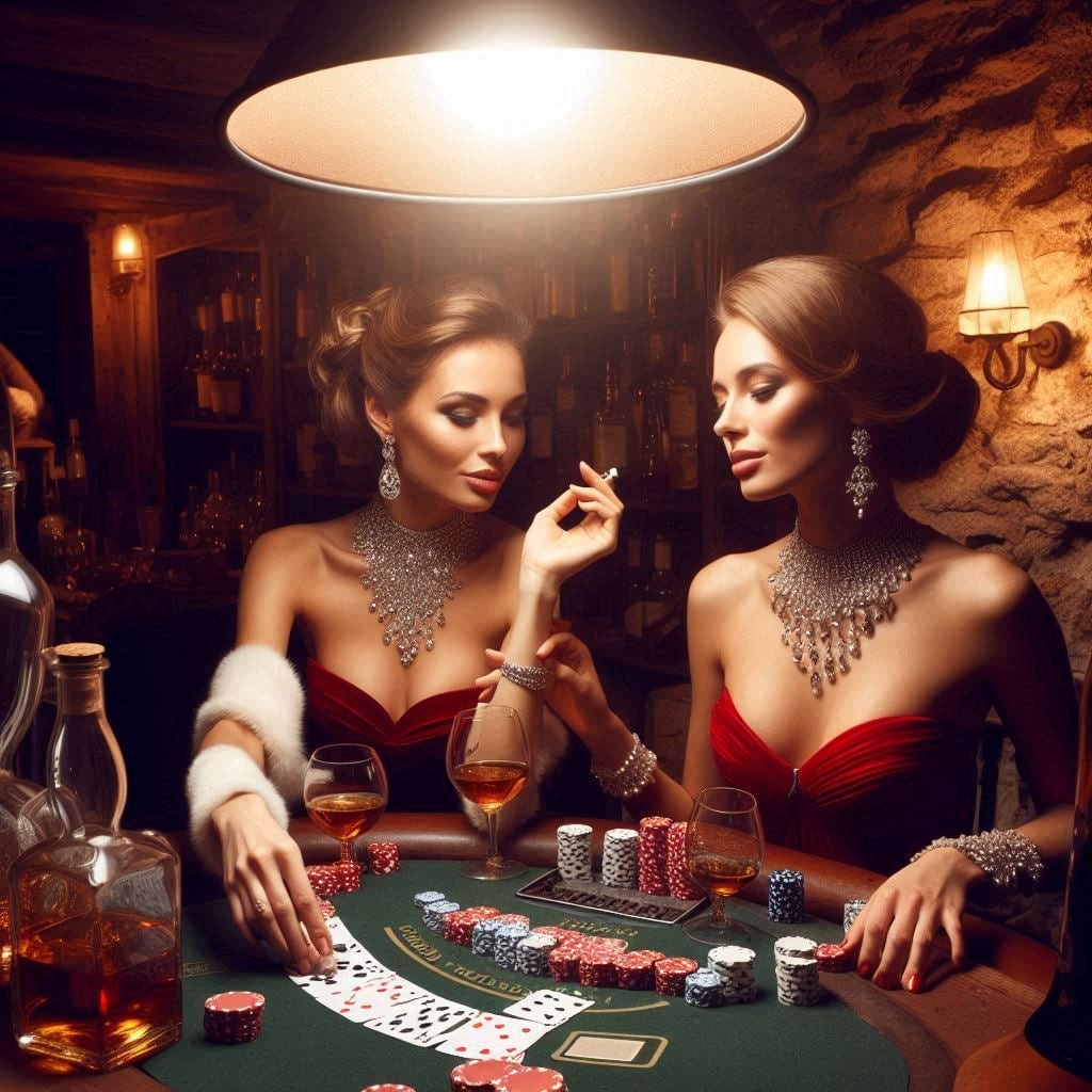 Dealer baccarat di studio klikme88 dengan kartu dan chip meja